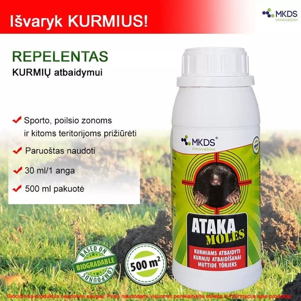 Ataka moles repelent pentru alungarea cârtițelor, 500 ml