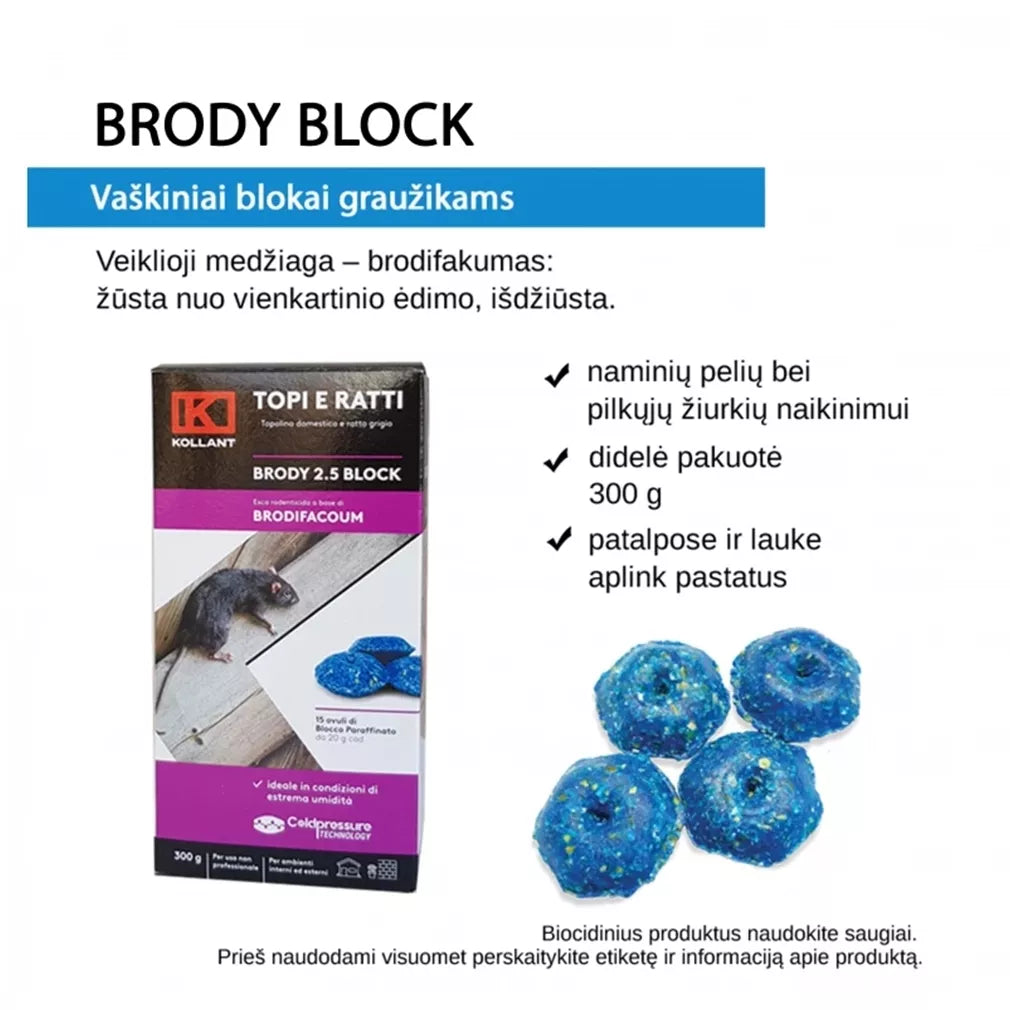 Blocuri de ceară Brody pentru rozătoare, 300 g