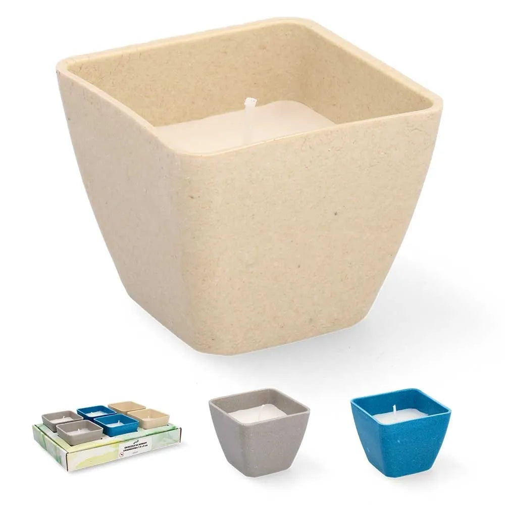 Lumânare decorativă cu citronelă în cutie pătrată 7,5 x 6 cm