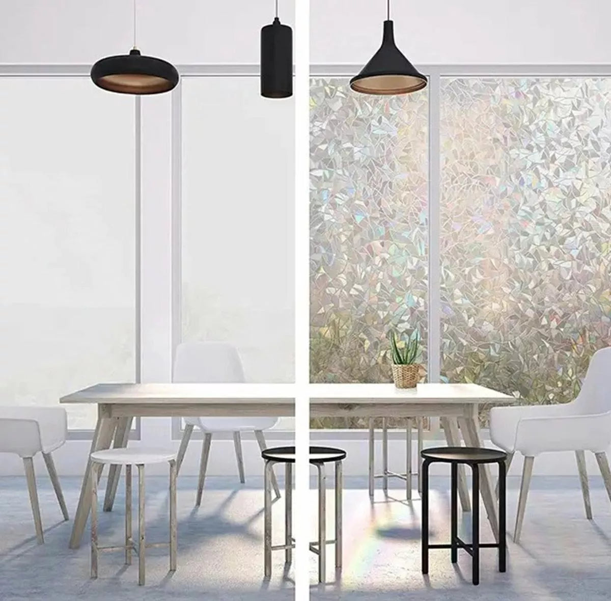 Folie adezivă decorativă pentru sticlă