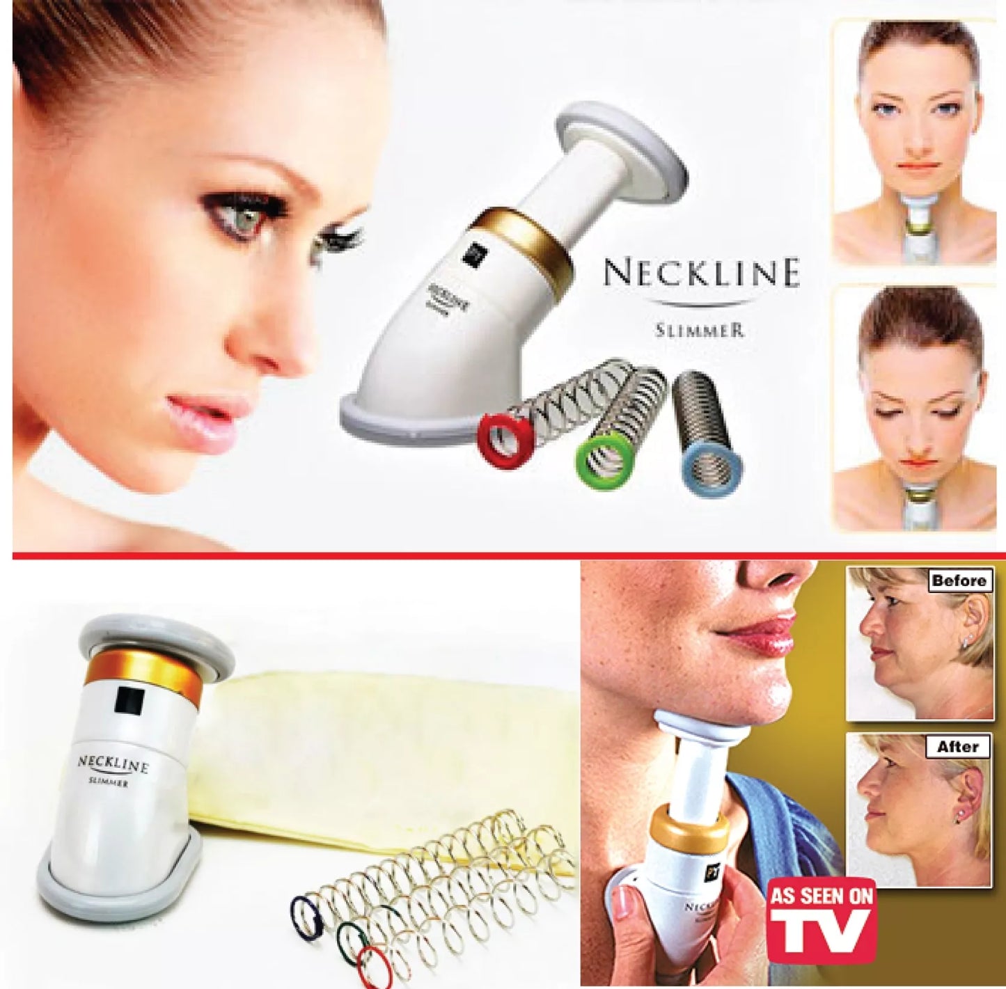 Masajator și antrenor pentru gât, bărbie și gușă „Neckline Slimmer”