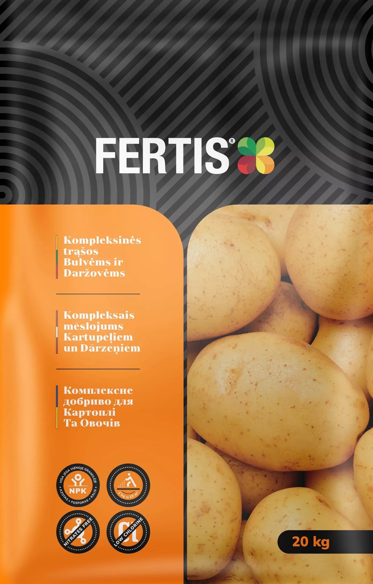 Îngrășământ complex pentru cartofi și legume FERTIS, 20kg