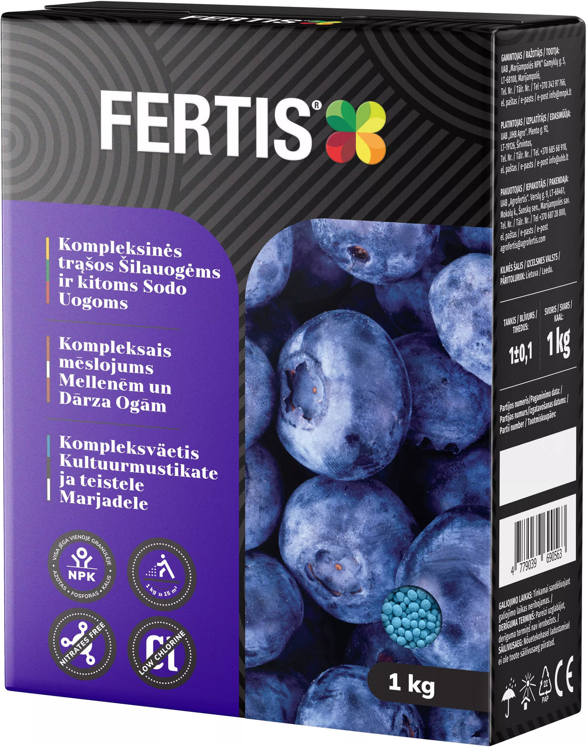 Îngrășăminte complexe pentru afine și alte fructe de grădină FERTIS, 1kg