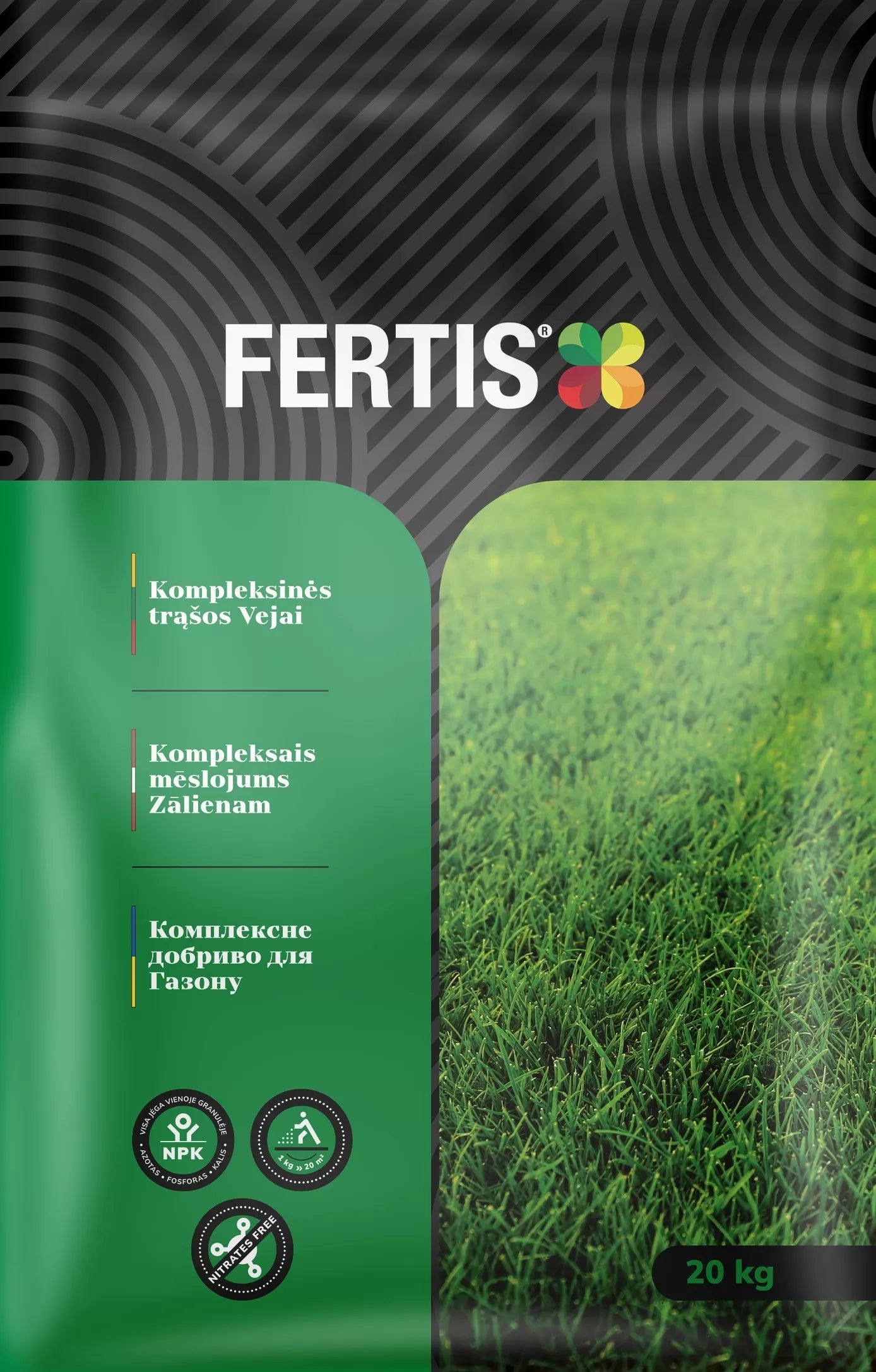 Îngrășământ complex pentru gazon FERTIS, 20kg
