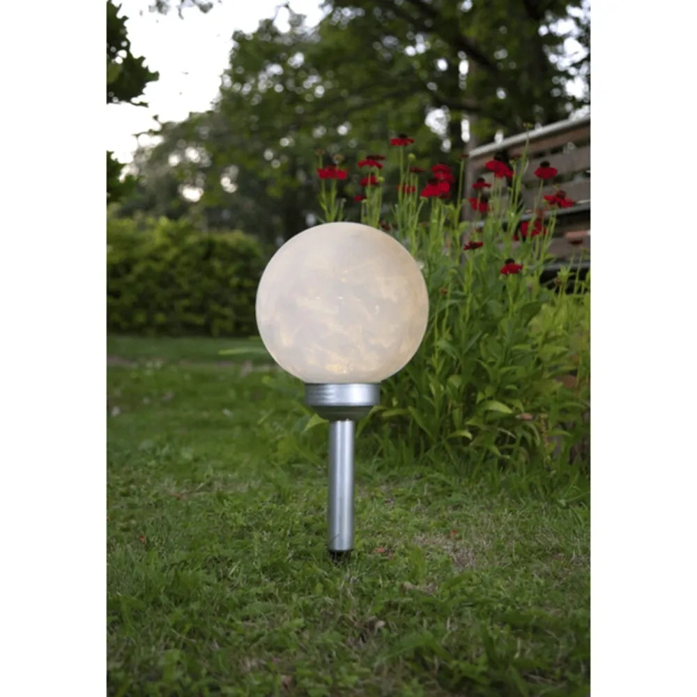 Lampă de grădină LED pentru exterior „Luna” cu panou solar (37 cm)