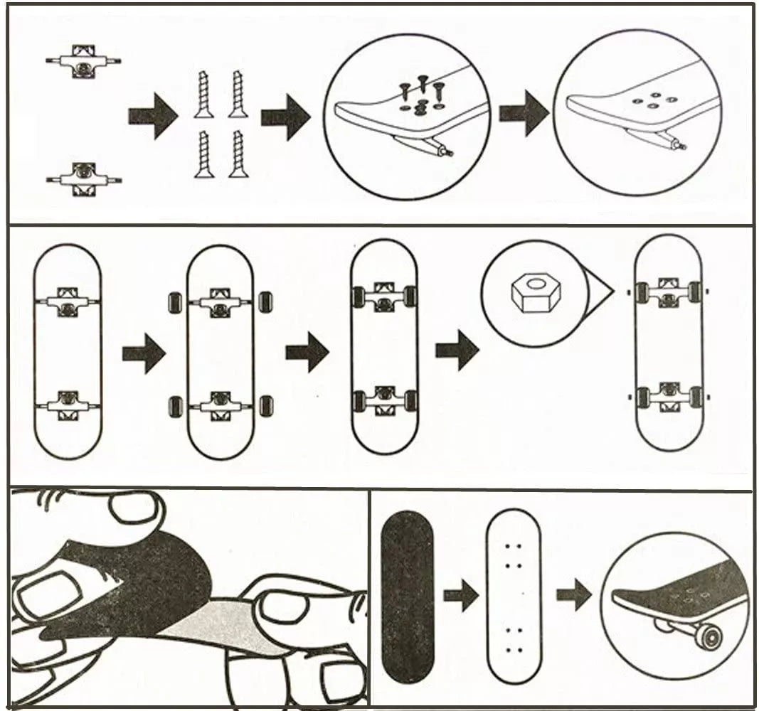 Skateboard „Finger Board” din lemn