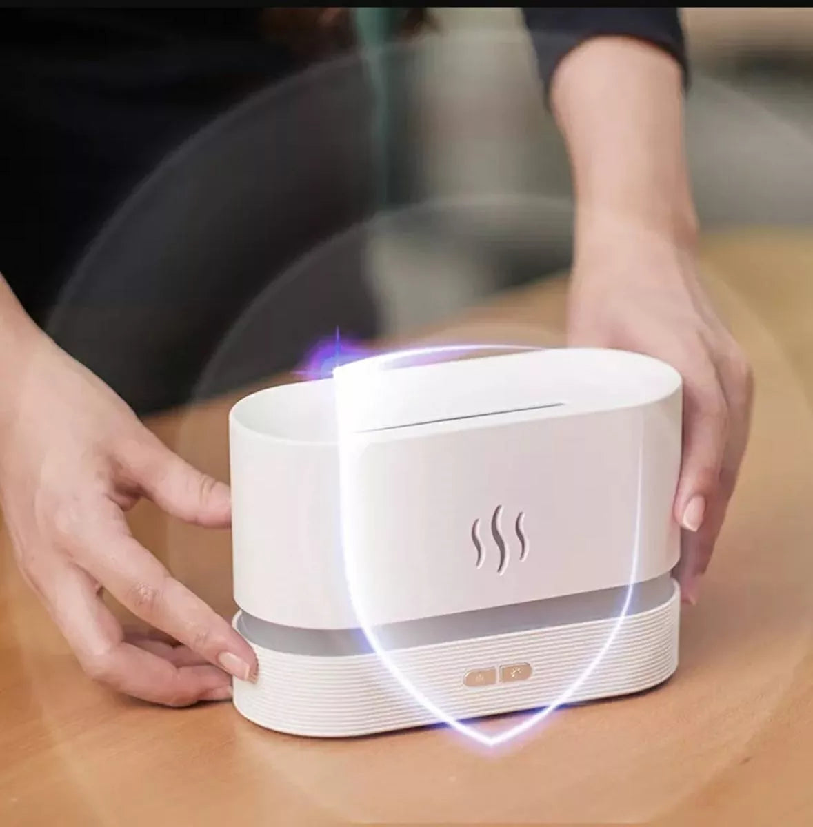 Umidificator de aer cu efect de flacără