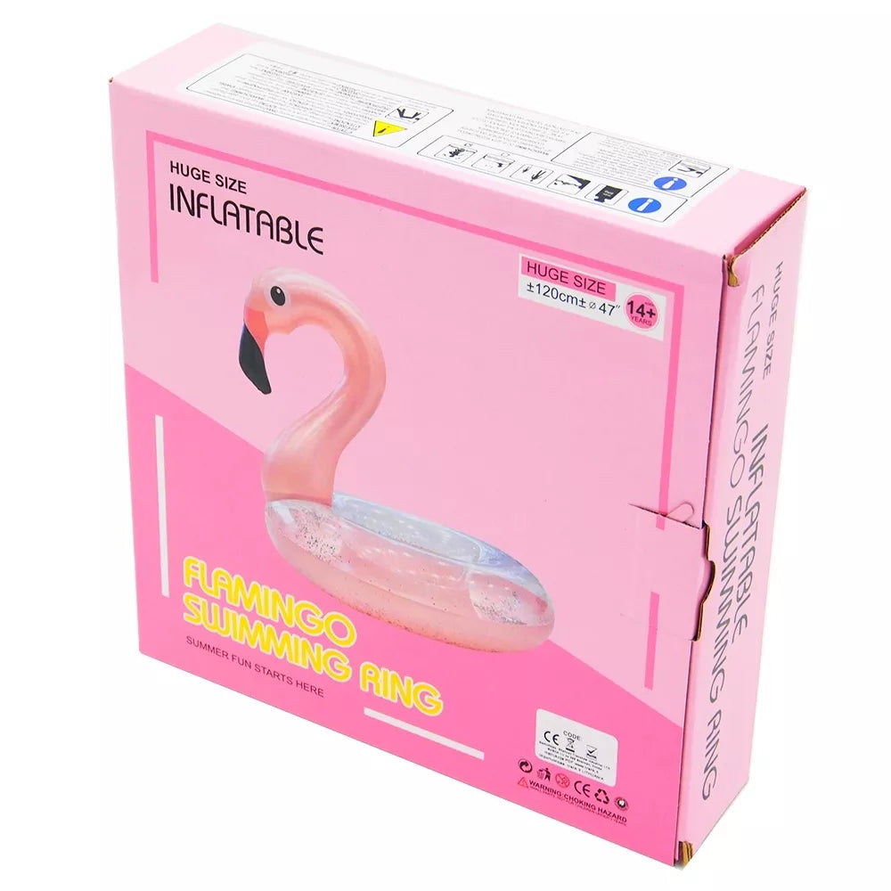 Colac de înot cu sclipici „Flamingo”