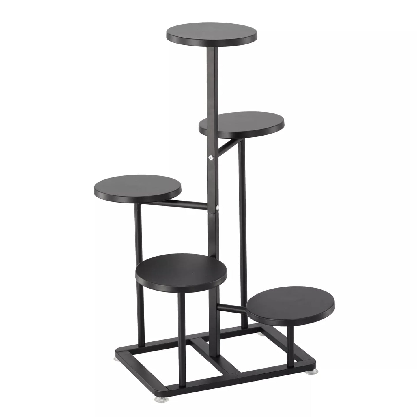 Suport cu 5 niveluri pentru flori și plante 47 × 47 × 80 cm, negru