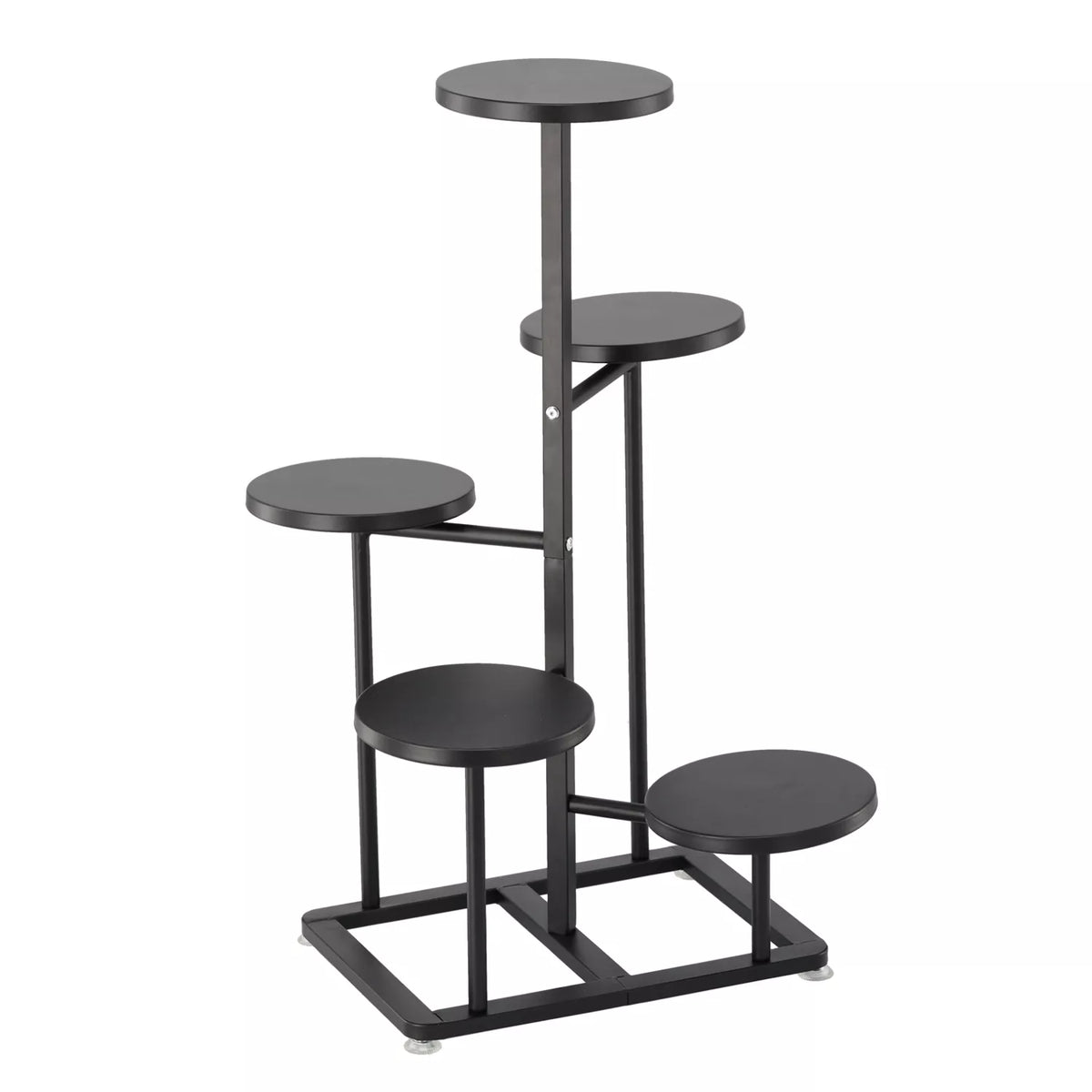 Suport cu 5 niveluri pentru flori și plante 47 × 47 × 80 cm, negru