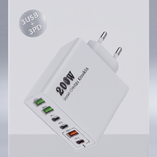 Įkroviklis su 6USB jungtimis