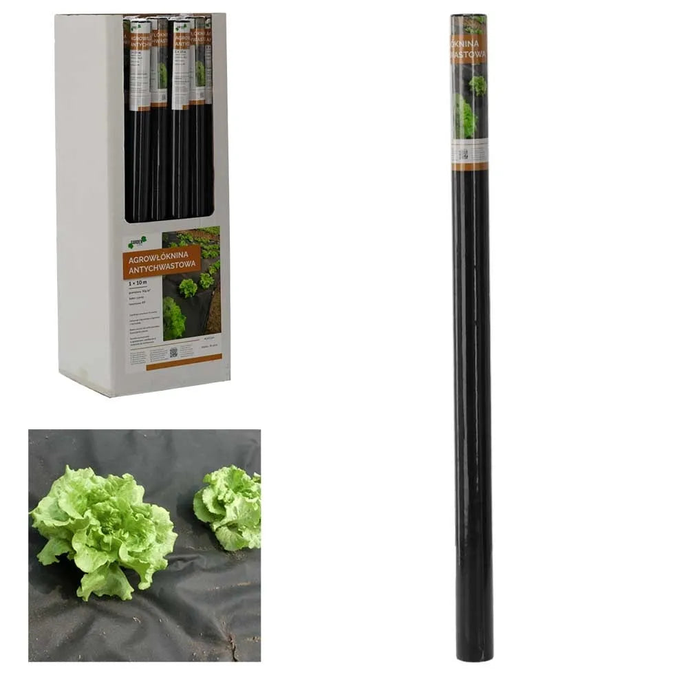Folie agricolă anti-buruieni 1 x 10 m, neagră, 50 g/m²