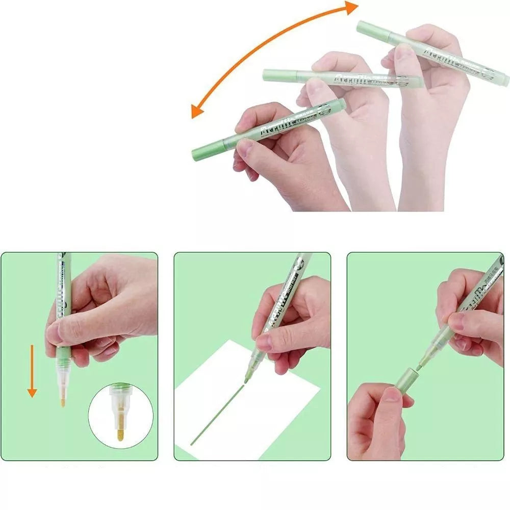 Marcatoare tip marker-flomaster acrilice, 12 buc.