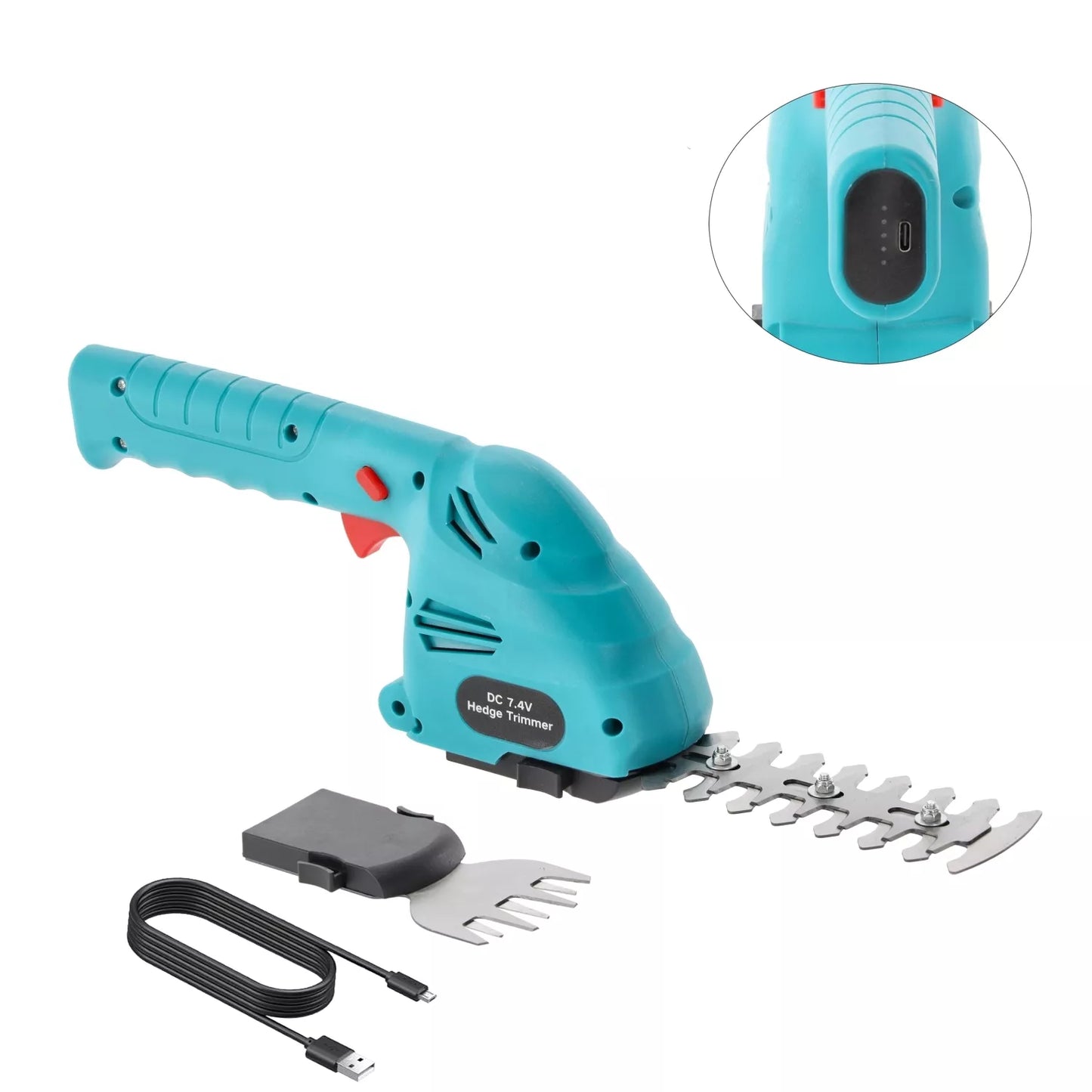 Foarfecă de grădină cu acumulator 2 în 1, 7,4 V