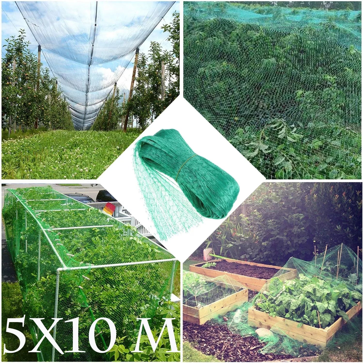 Plasă de protecție împotriva păsărilor, 5 x 10 m