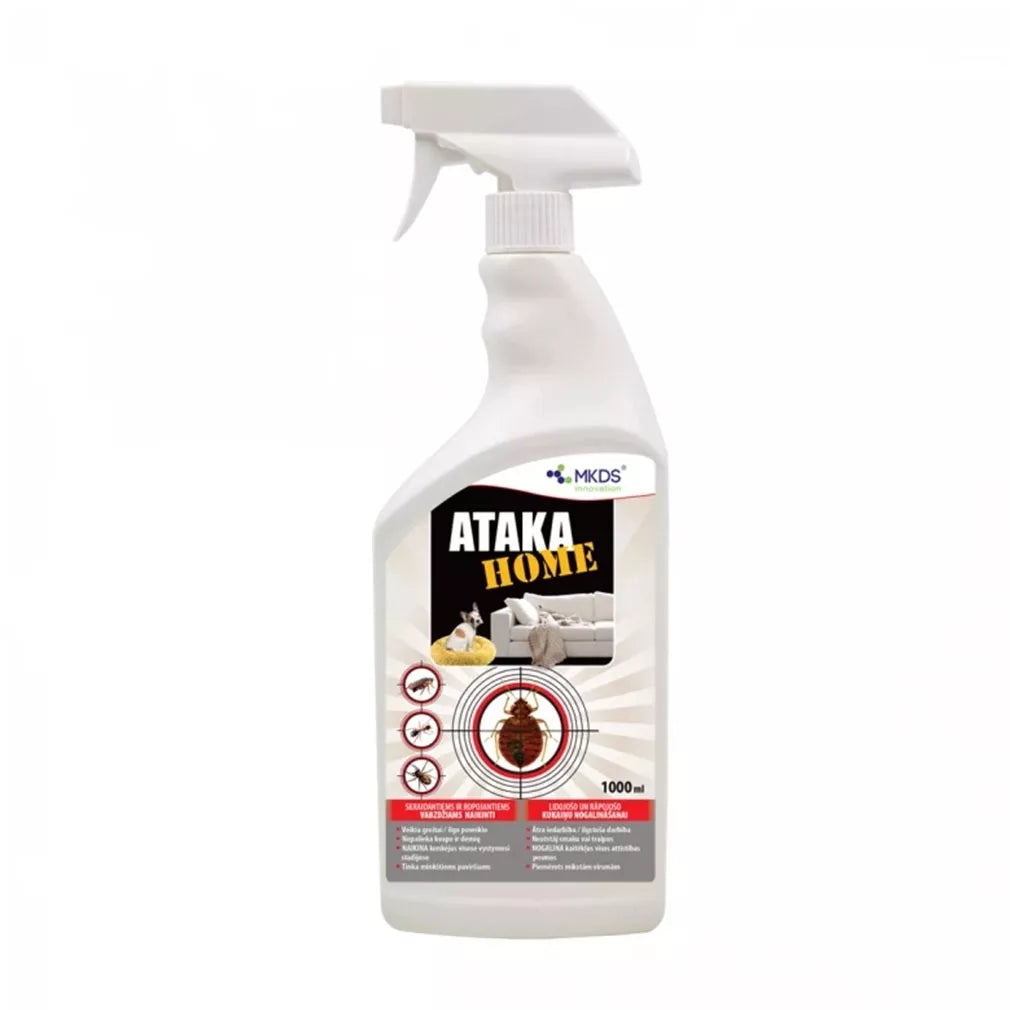 Ataka HOME insecticid pentru eliminarea insectelor din covoare, saltele, 1L
