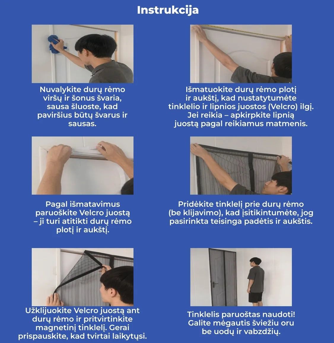 Plasă magnetică pentru uși de înaltă calitate 210 × 100 cm