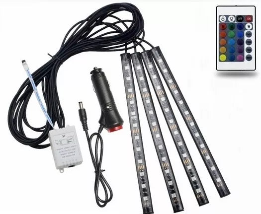 Bețișoare LED RGB pentru mașină, 22CM