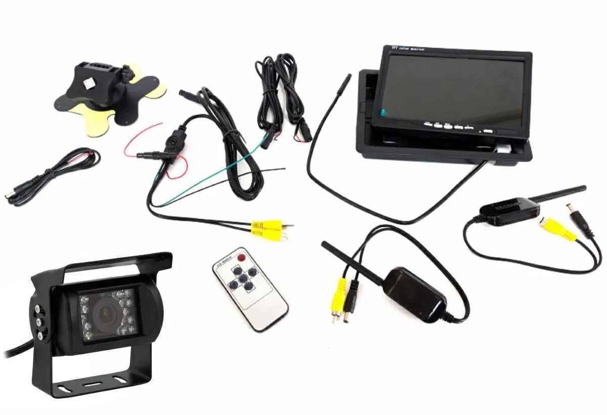 Cameră video wireless pentru monitorizarea vederii din spate a automobilului + LCD 7"
