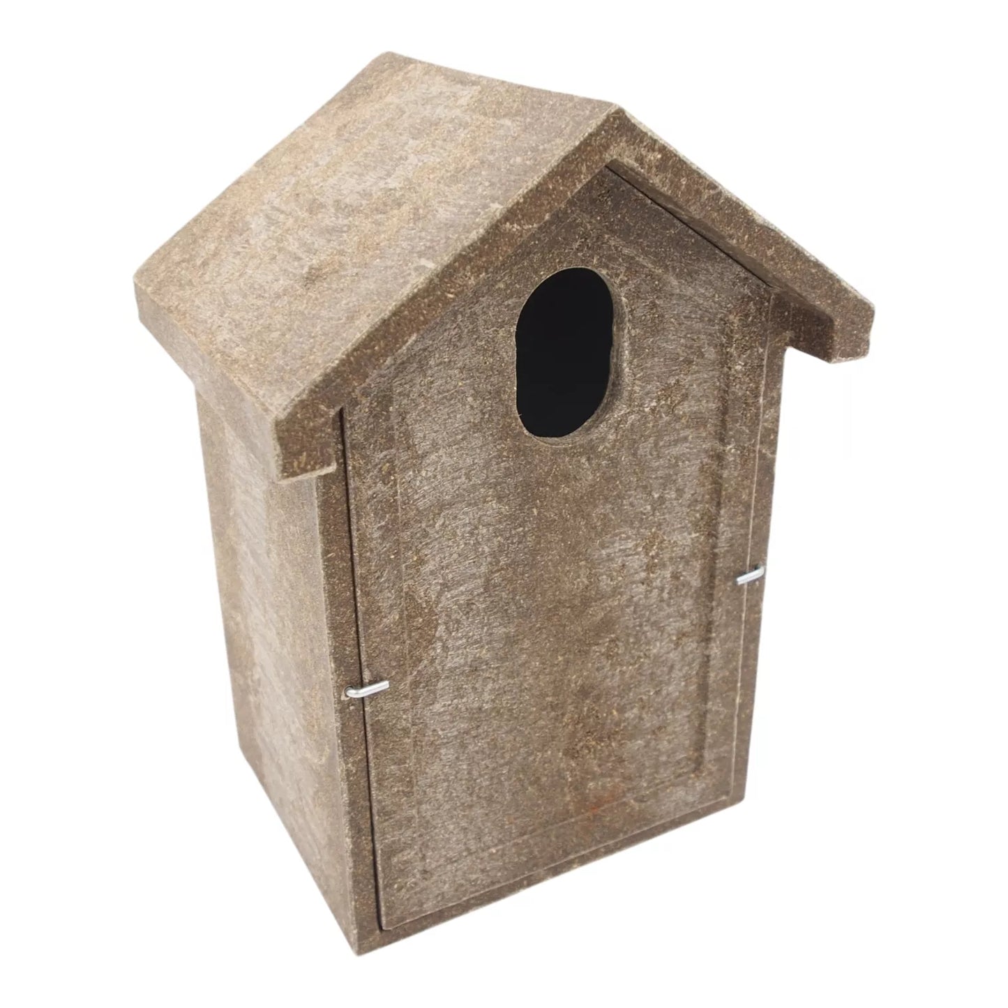 Căsuță pentru pițigoi din lemn polimeric cu intrare ovală 5 × 3 cm