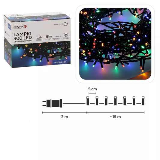 Ghirlande LED de Crăciun, 300 LED, multicolore, 15 m