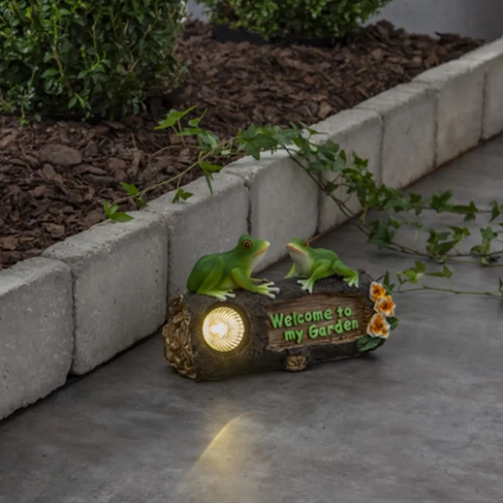 Lampă LED de exterior „Frogy“ cu panou solar (24 × 14 cm)