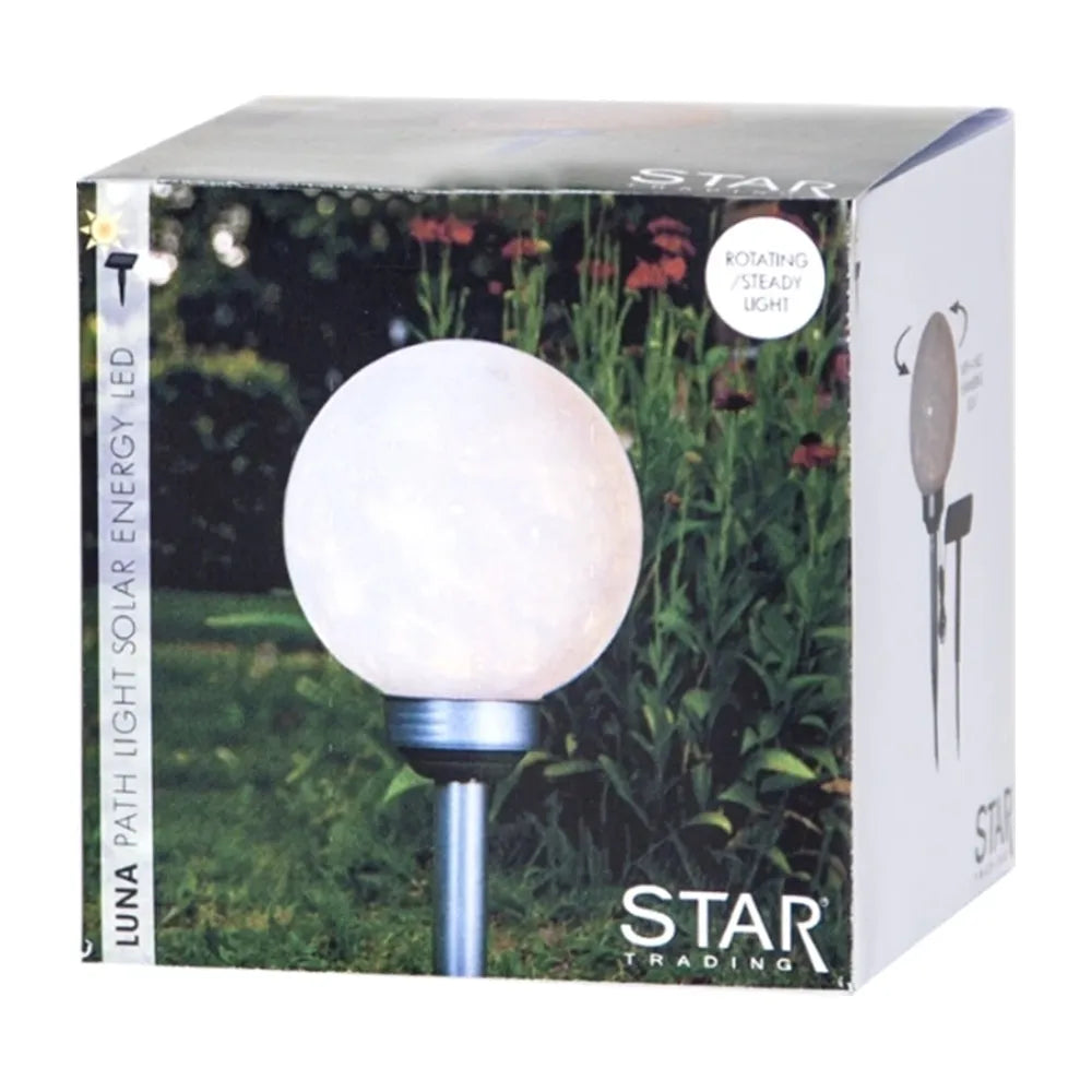 Lampă de grădină LED pentru exterior „Luna” cu panou solar (37 cm)