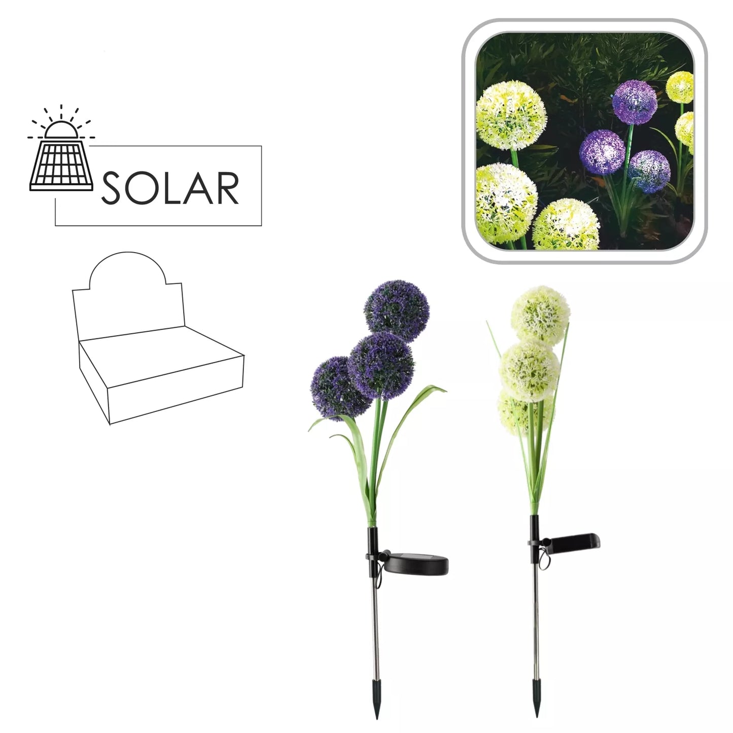 Decorațiune LED pentru grădină „usturoi”, 68 cm