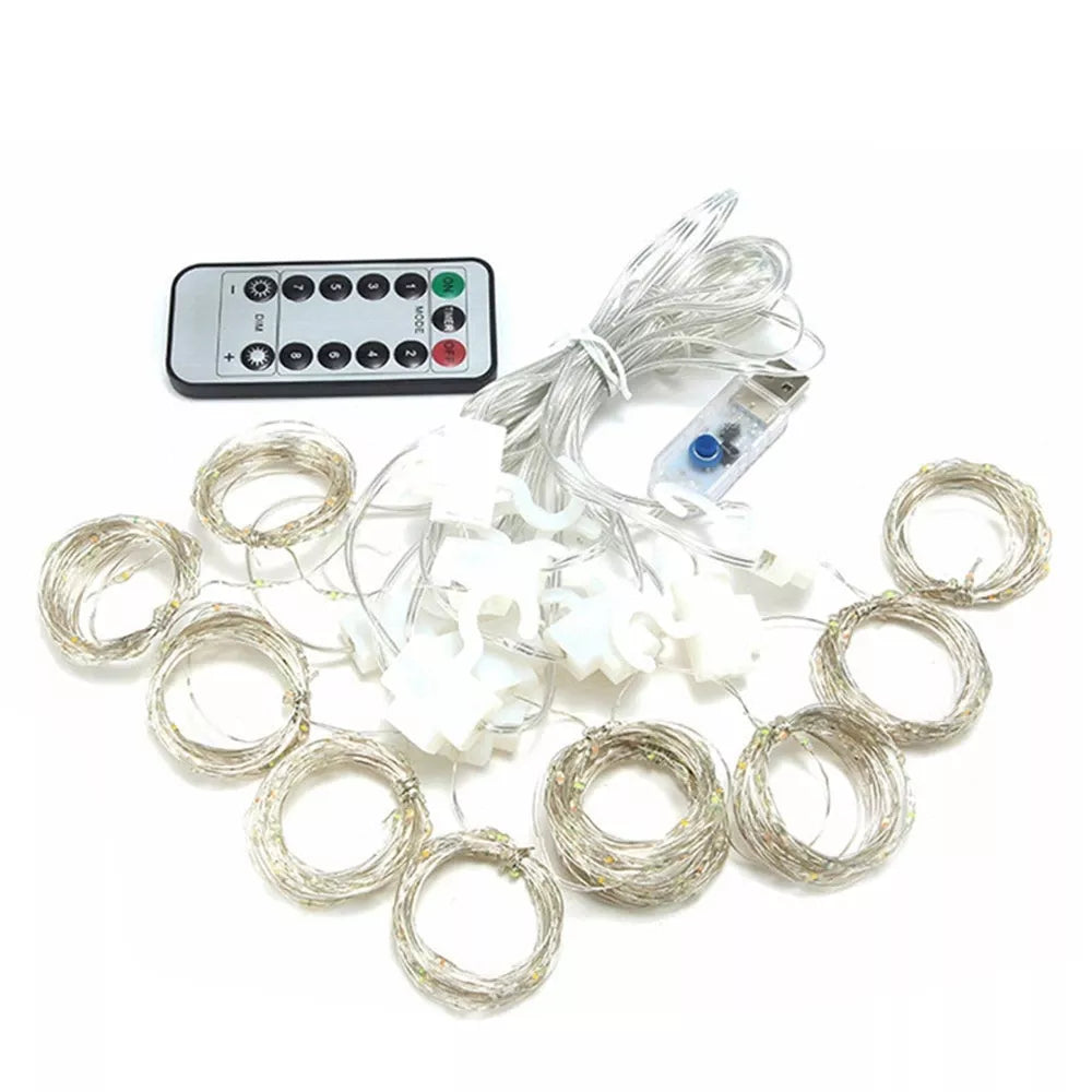 Cortină LED USB - Ghirlandă, alb rece