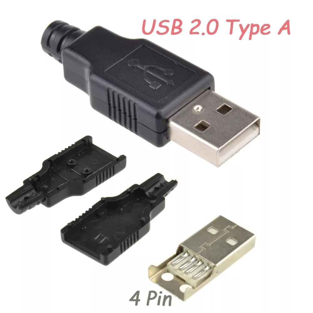 Mufă de lipit USB Type-A A 2.0 Male 4 pini