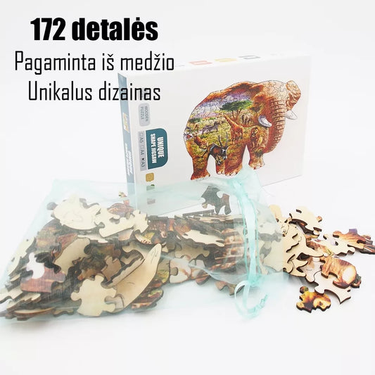 Puzzle din lemn „Elefant”