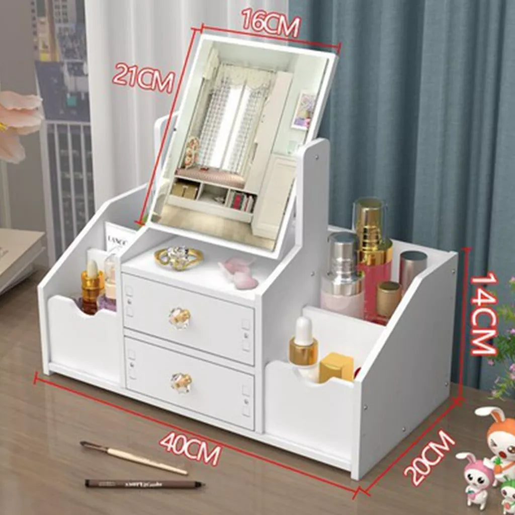 Cutie de cosmetice din lemn cu oglindă