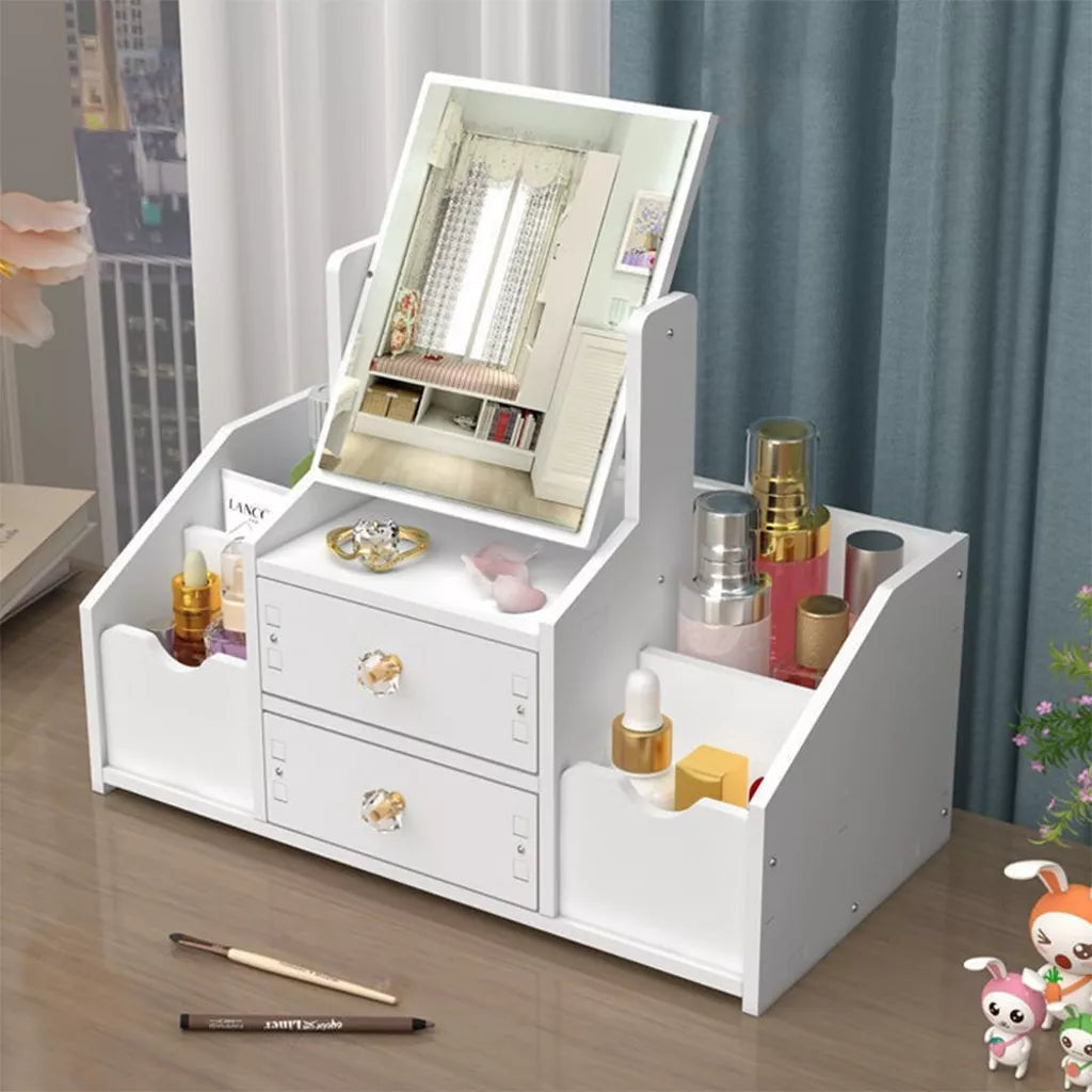 Cutie de cosmetice din lemn cu oglindă