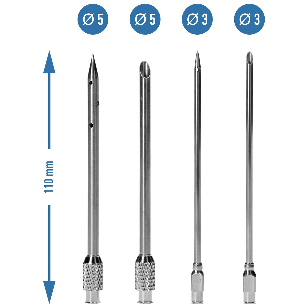 Injector de carne cu set de ace și carcasă