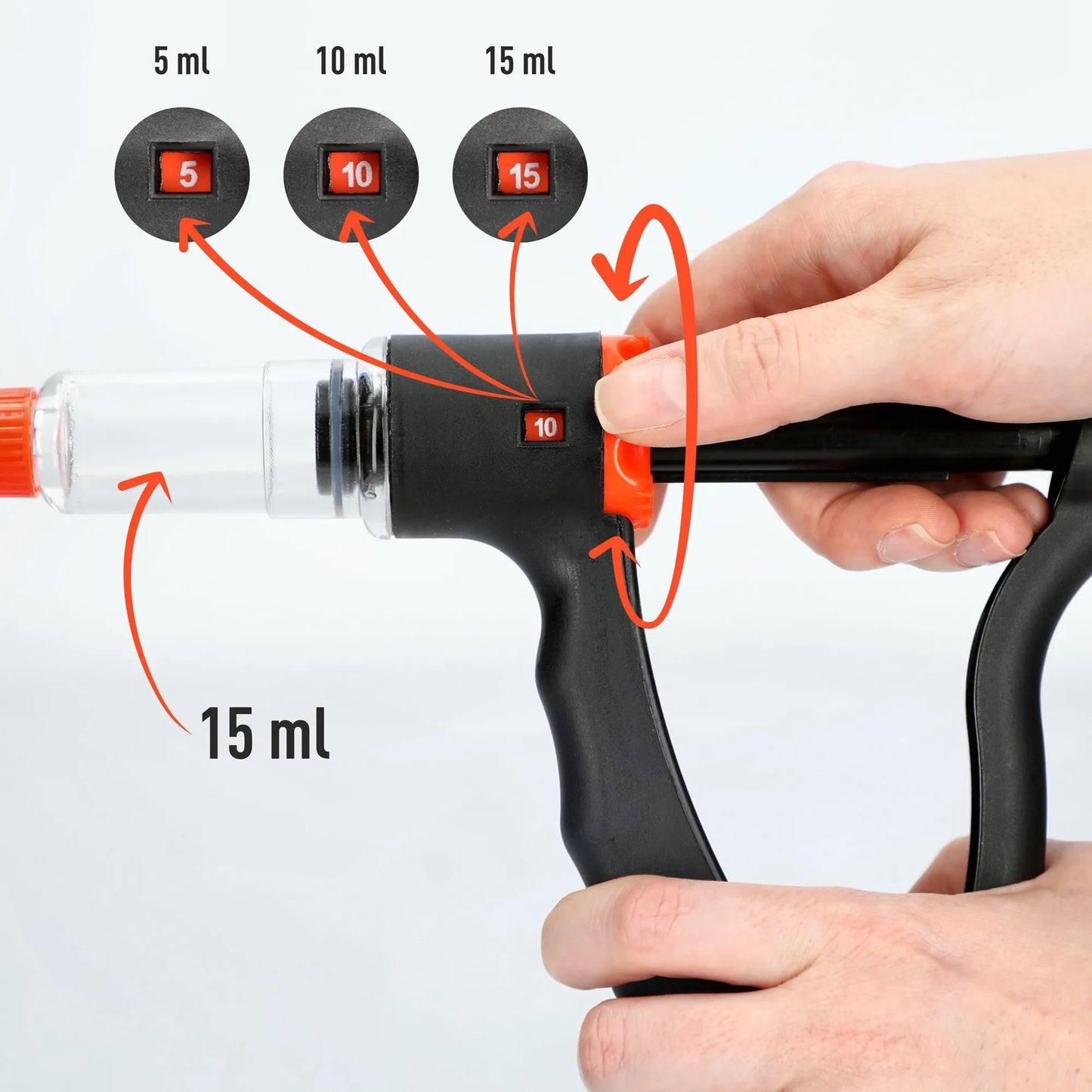 Injector de carne cu set de ace și carcasă