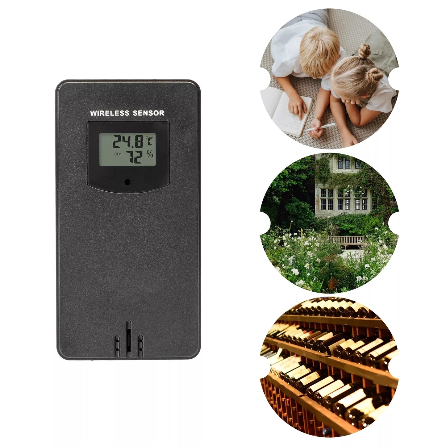 Stație meteorologică RCC – electronică, fără fir, cu ecran tactil, negru