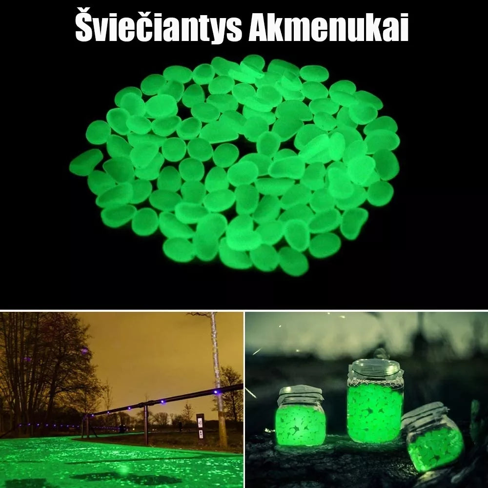 Pietricele care strălucesc în întuneric (verzi)