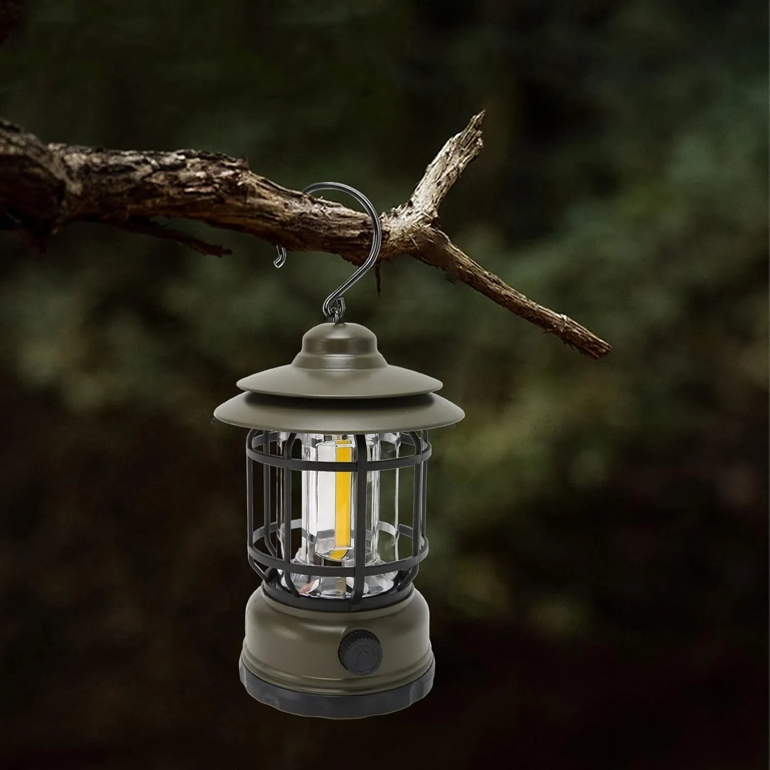 Lampă LED portabilă pentru camping cu cârlig de agățare (reîncărcabilă prin USB)