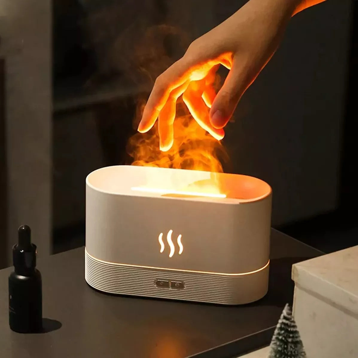 Umidificator de aer cu efect de flacără