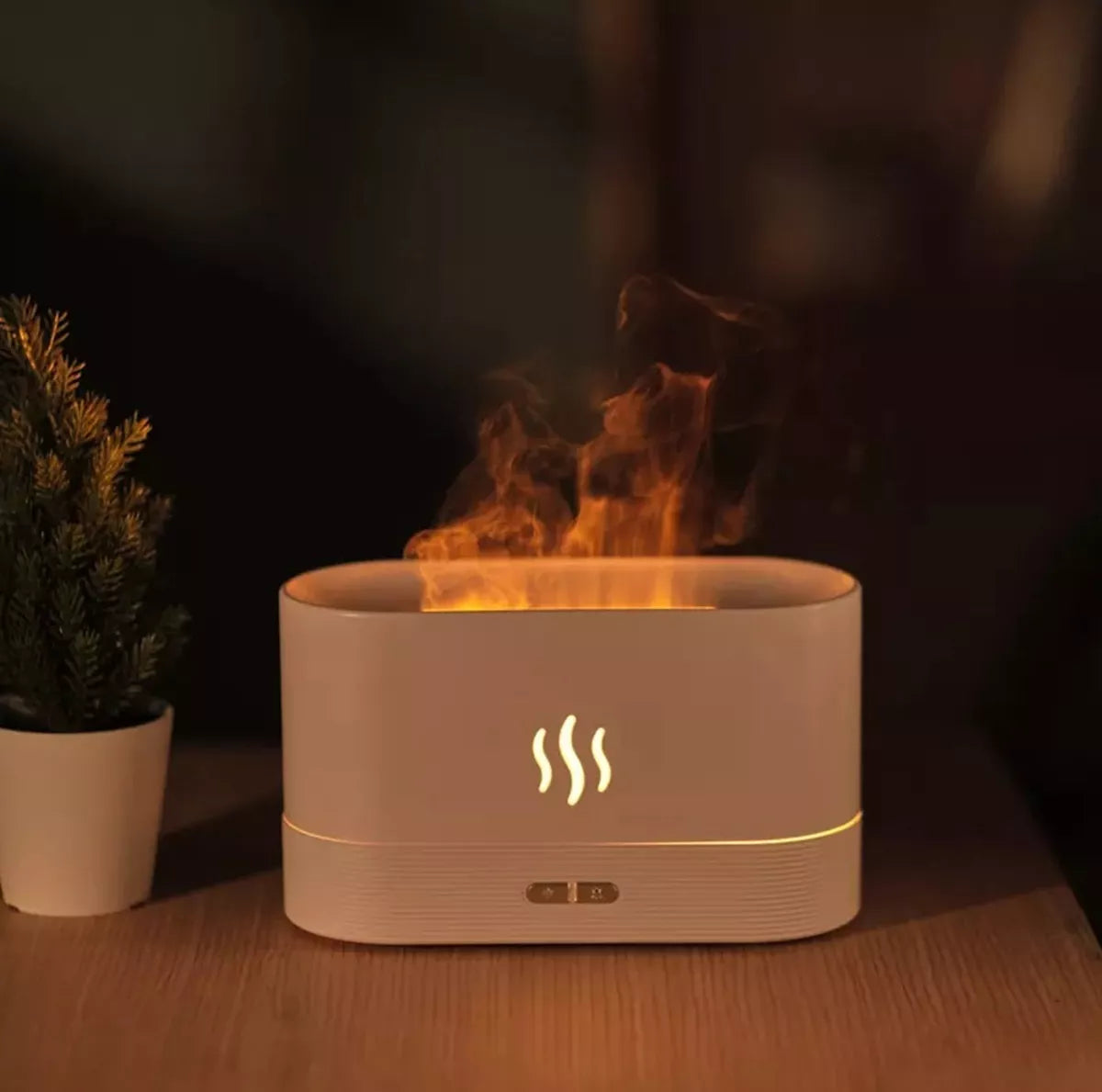 Umidificator de aer cu efect de flacără