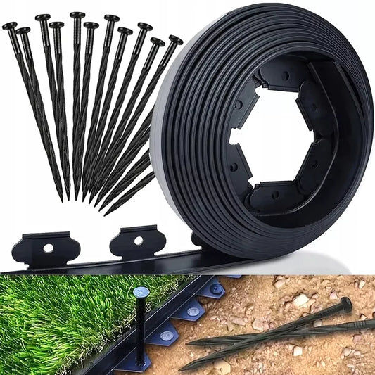 Margine din plastic pentru gazon - bordură 10m +20 cuie