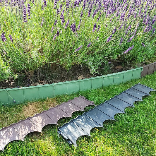 Bordură din plastic pentru gazon, 5 buc. - Verde