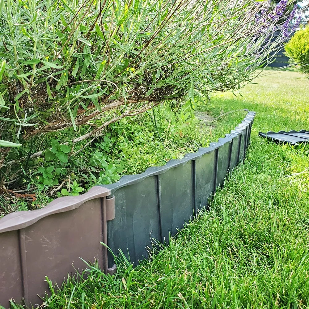 Bordură din plastic pentru gazon, 5 buc. - Verde