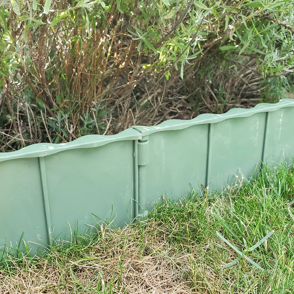 Bordură din plastic pentru gazon, 5 buc. - Verde