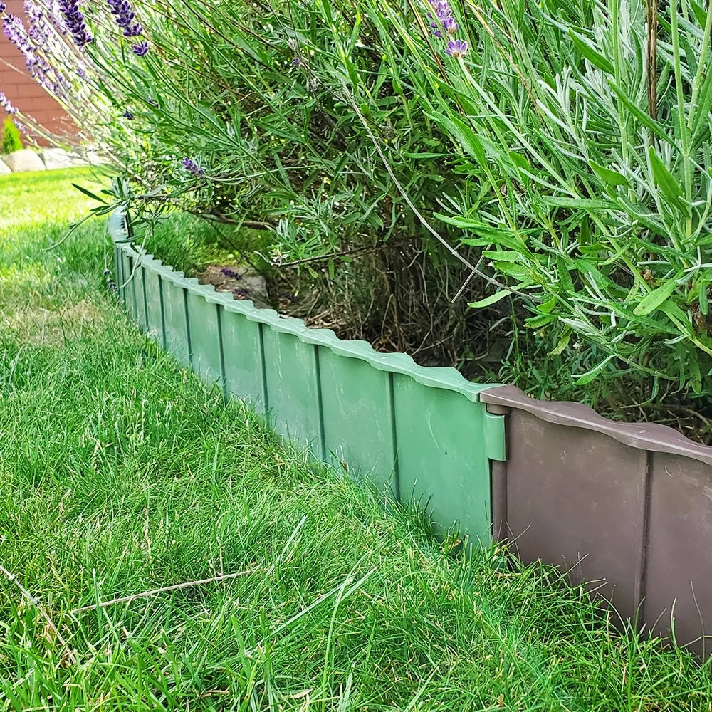 Bordură din plastic pentru gazon, 5 buc. - Verde