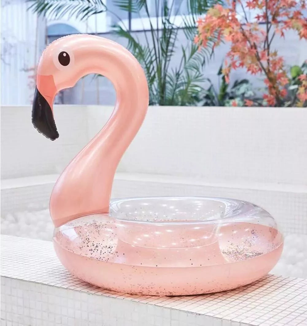 Colac de înot cu sclipici „Flamingo”