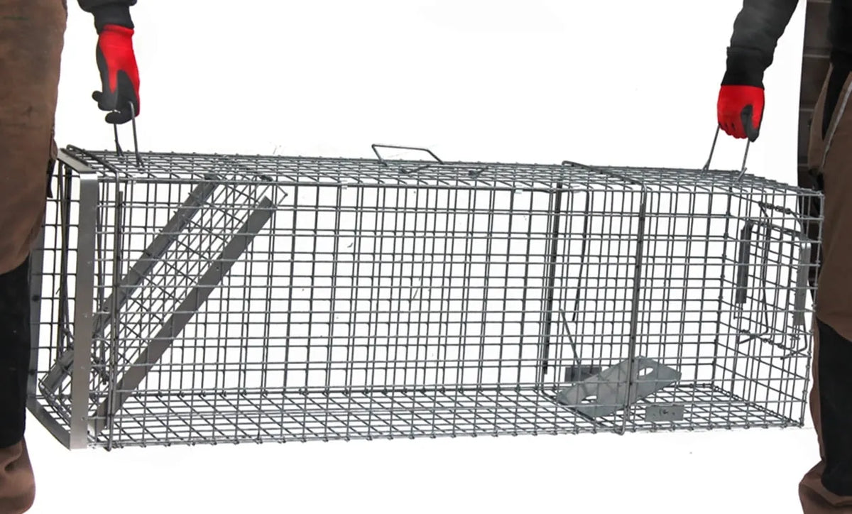 Cușcă capcană profesională 120x34x34 cm cu două intrări