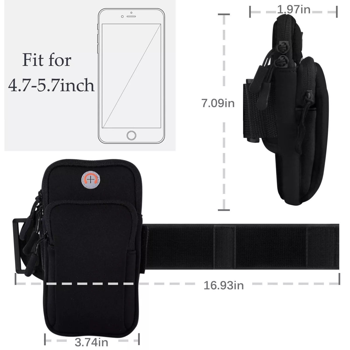 Portofel pentru mână - husă de telefon pentru sport - Portocaliu