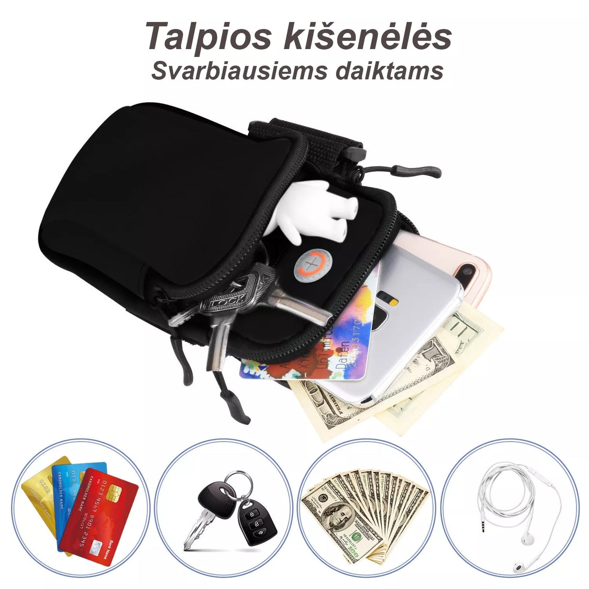 Portofel pentru braț - husă de telefon pentru sport - Roz