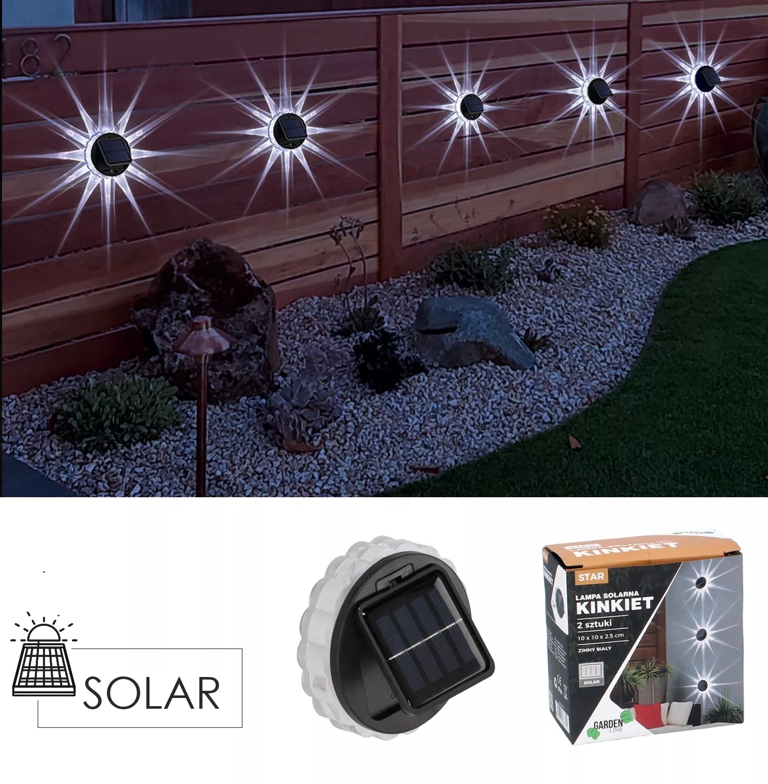 Lămpi de perete LED cu încărcare solară, set de 2 bucăți.